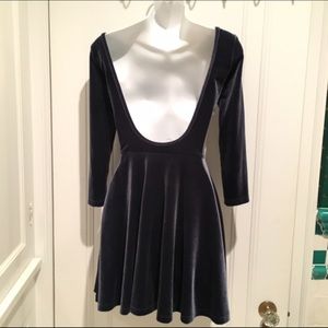 Blue Velvet Skater Dress