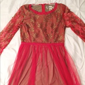 Flying Tomato red and gold dress