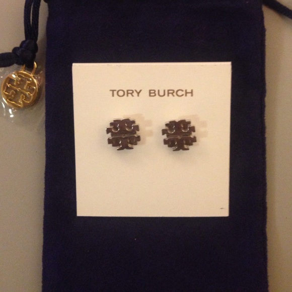 Tory Burch Large Logo Stud Earrings
