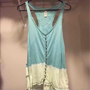 Free people turquoise and green tank