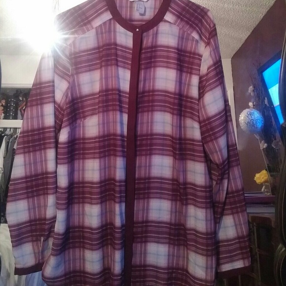 Plaid long sleeve top