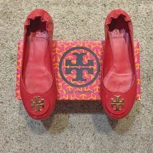 Tory Burch Reva Flat - Lobster Red