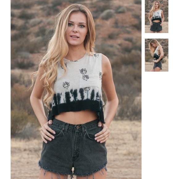 Tie Dye Tiger Cropped Muscle Tank