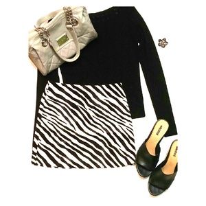 A. BYER CALIFORNIA ZEBRA FAUX FUR MINI SKIRT