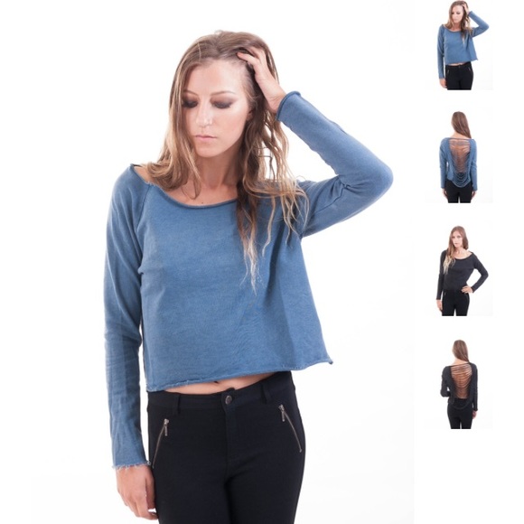 Shredded Back Mineral Washed Sweatshirt