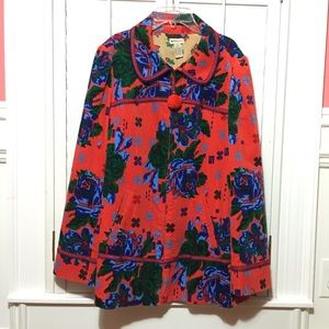 Anthropologie Elevenses Floral Jacket Size 14