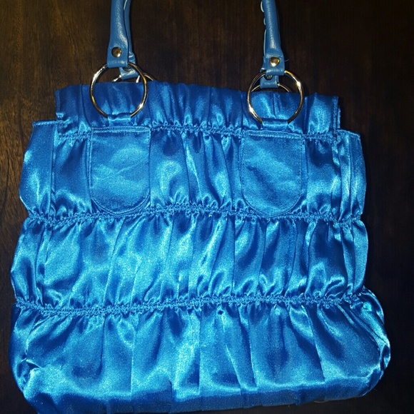 Great AmericanOpportunities, ruffled satin handbag