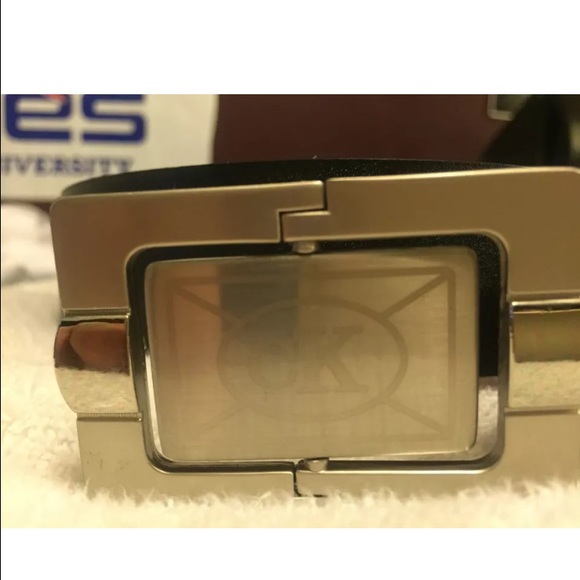 Calvin Klein Leather Belt w/ Custom Design Buckle