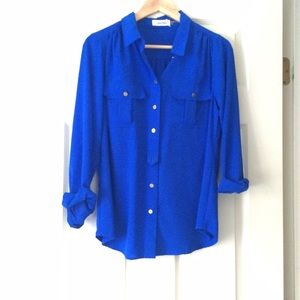 Beautiful Cobalt Blue Calvin Klein Blouse