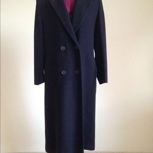 Navy Blue Wool/Cashmere Coat