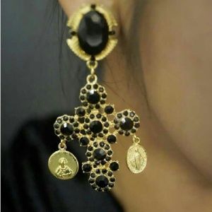 Baroque cross earrings!