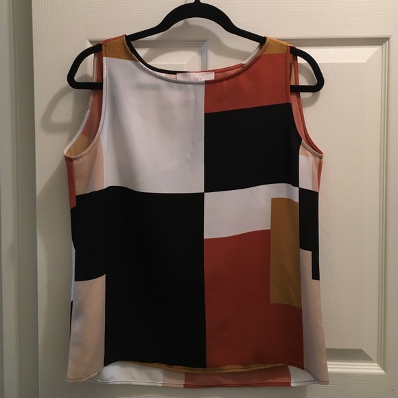 LOFT orange and mustard tank blouse size MP