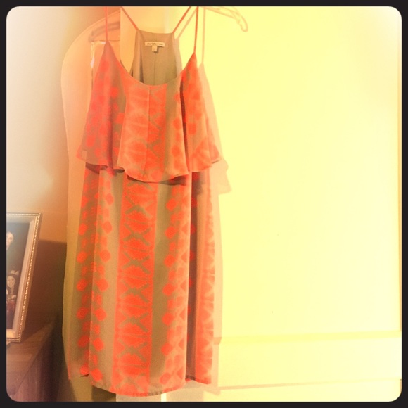 Tan and orange Aztec dress!