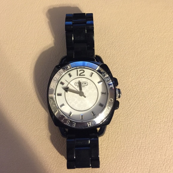 Black Coach boyfriend watch