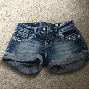 Like New Rhinestone Miss Me Jean Shorts