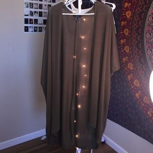 Long olive green cardigan