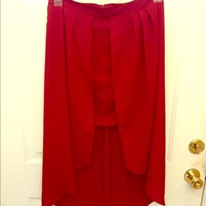 Red High Low skirt