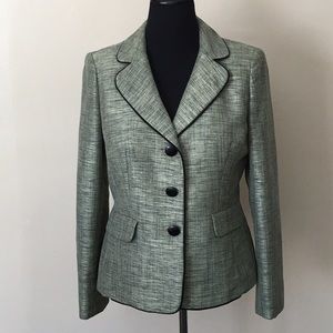 Kasper Blazer Green/Black Stitch Design