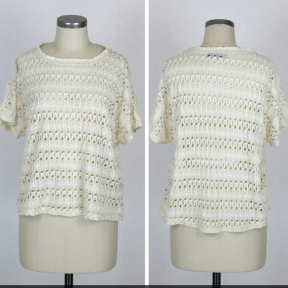 Anthropologie Furrowed Eyelets Top Size XS