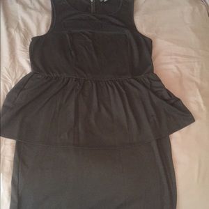 Black forever21 peplum dress with sheer panel