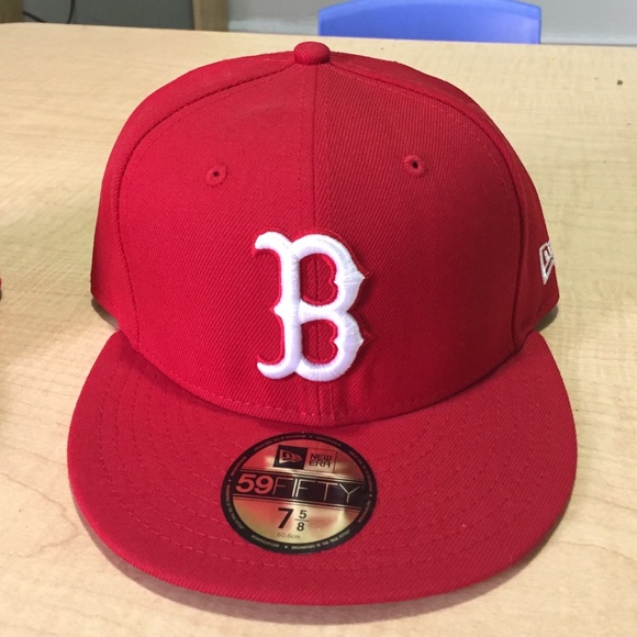 Boston cap red And white