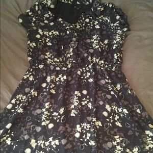 Navy blue printed summer dress