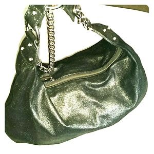 AUTHENTIC JUICY COUTURE BLACK METALLIC HOBO BAG