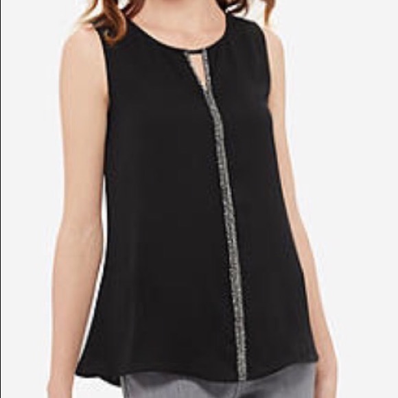NWT The Limited sleeveless black beaded top Size L