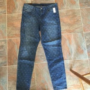 GAP POLKA DOT SKINNY JEANS 14/32 NWT