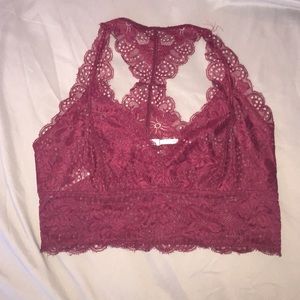 Red Lacey scalloped bralette