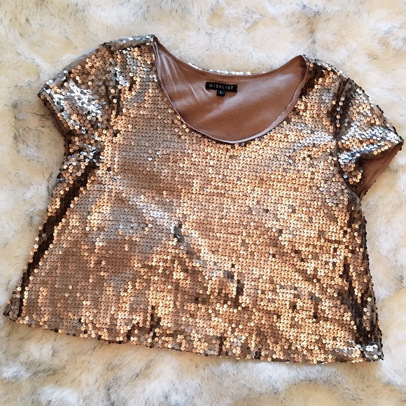 Gold Sequin crop top