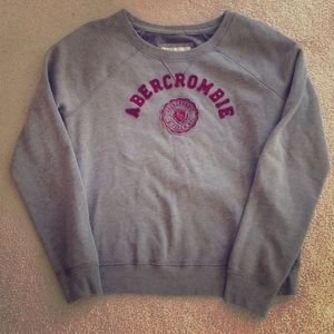 Gray and maroon Abercrombie sweatshirt