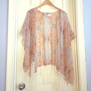 Paisley fringe kimono
