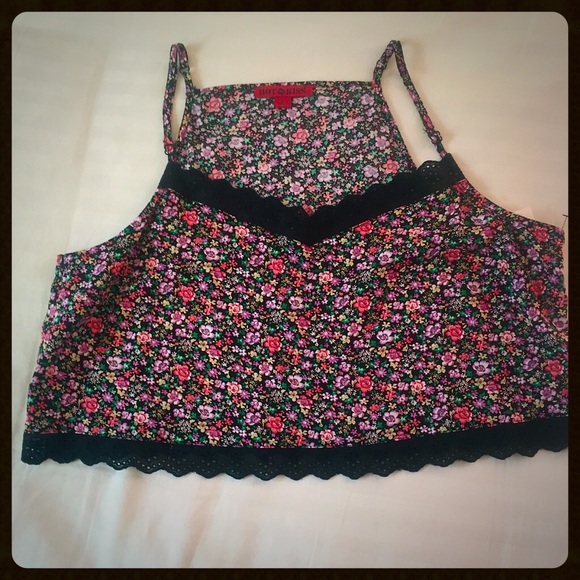 🎁 Flower Print Multi-Color Crop Tank - Picture 3 of 4