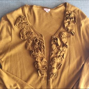 J Crew Ruffled Cardigan