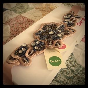 Beaded blush bridesmaid sash/belt