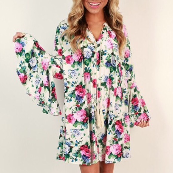 Secret garden floral shift dress