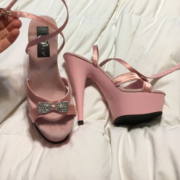 Pink platform heels