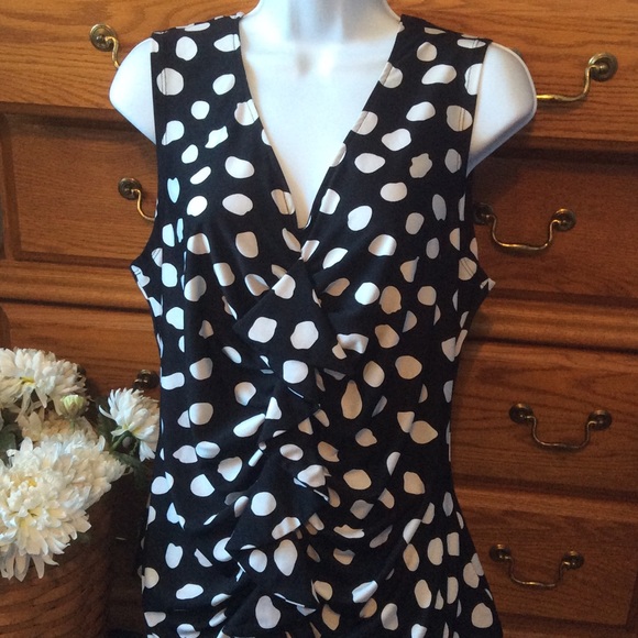 Zac & Rachel Tops - Zac & Rachel Black/White Polka Dot Dressy Top