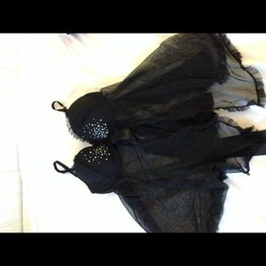 Black lingerie with crystals