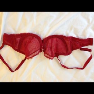 Red lace bra