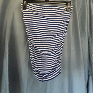 Plain strip strapless top