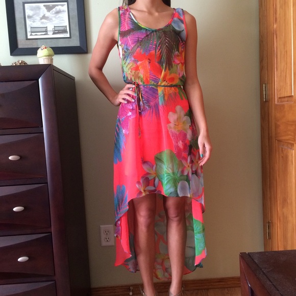 Tropical Hi-Low Dress