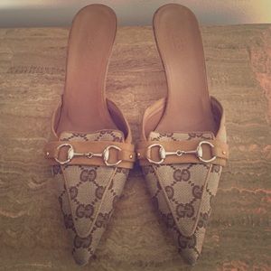 Gucci slip on kitten heel