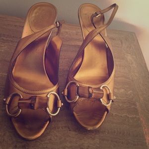 Gucci Bronze Slingback Heels