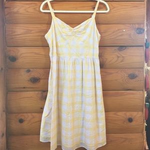 Yellow and white gingham dress