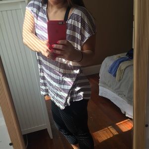 Pink Lotus loose fitting cap sleeve t