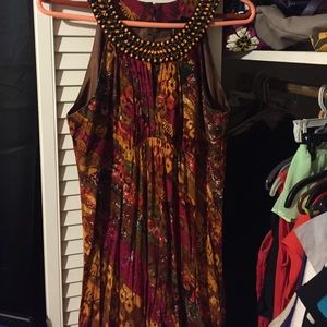 Printed/beaded maxi dress