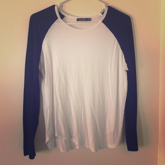Black and white baseball tee