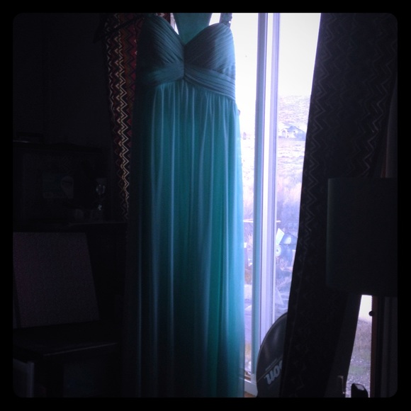 Beautiful turquoise floor length dress. - Picture 1 of 2
